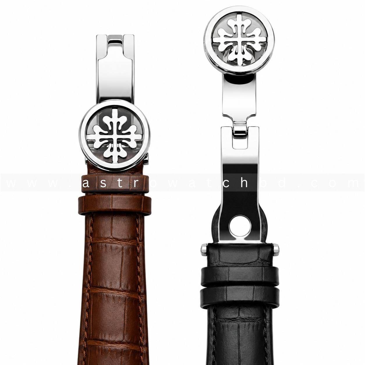 P.P SKELETON LEATHER AUTOMATIC SILVER WHITE — photograph 3