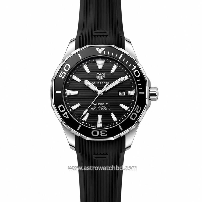 TAG AQUARACER SILICONE BELT BLACK