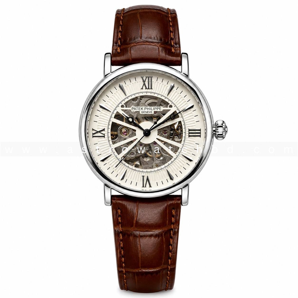P.P SKELETON LEATHER AUTOMATIC SILVER WHITE — photograph 1