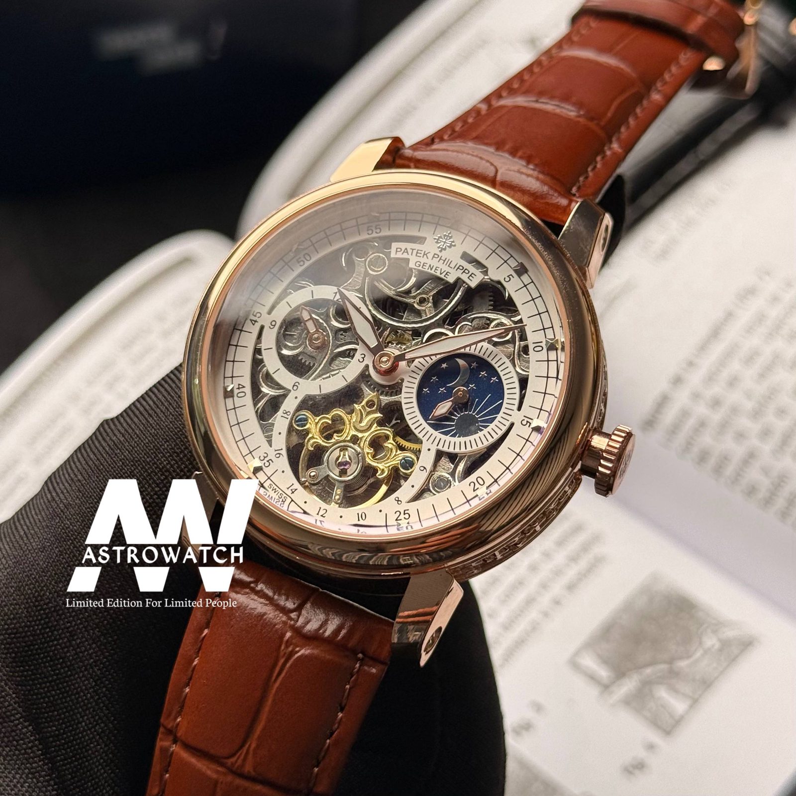 P.P Grand Complications Skeleton Moonphase Brown Leather — photograph 4